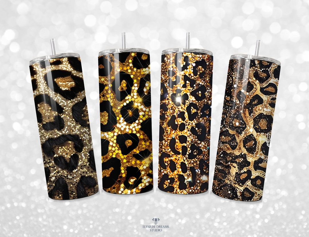 Cheetah Print Bundle 20 Oz Skinny Tumbler Sublimation Design Digital ...