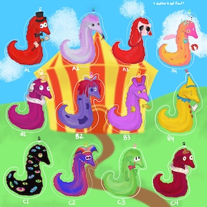 3" Tadc Worm on a String Acrylic Keychains | The Amazing Digital Worms