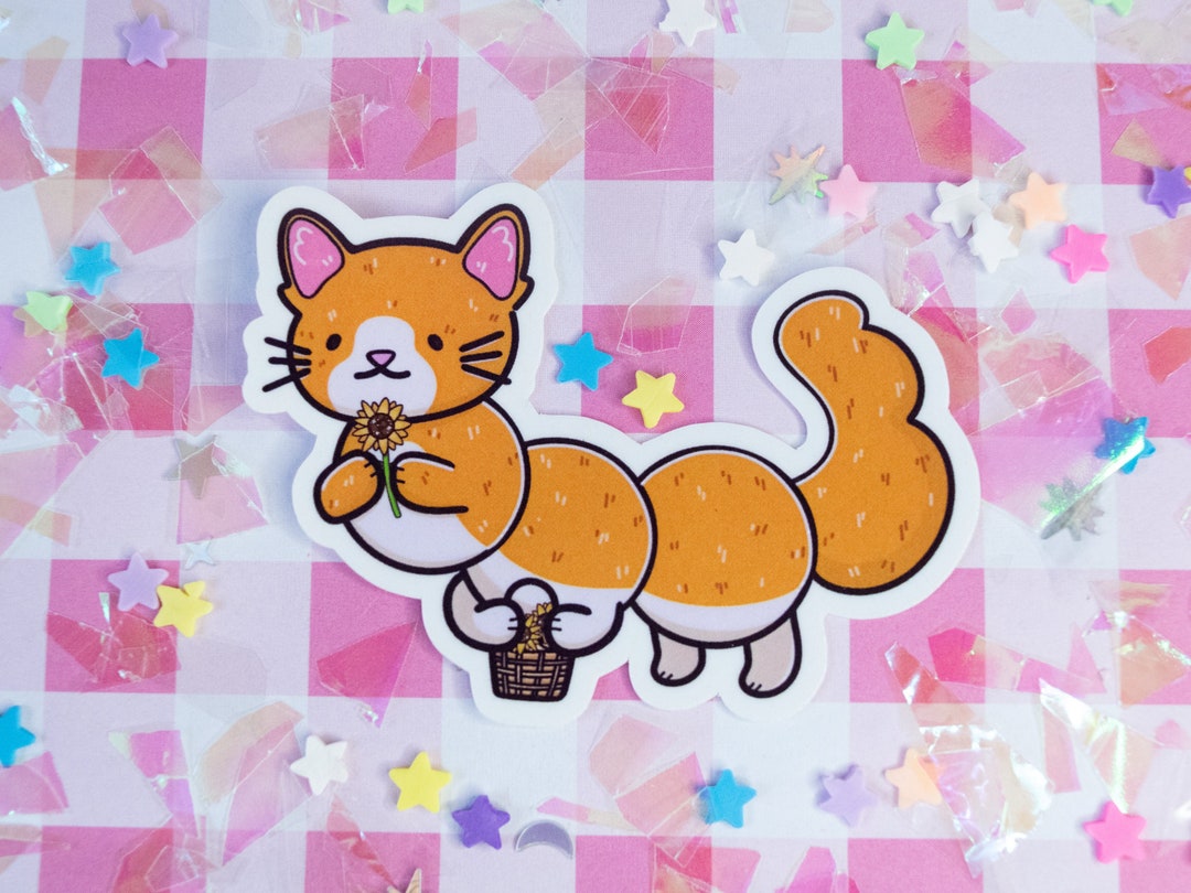 Daisy the Caterpillar Sticker Cats Orange Cat Weirdcore Indiecore ...