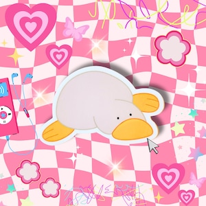 Webkinz Silly Cute Duck 2.75&quot; Vinyl Sticker | Y2k Nostalgia | 2000s Virtual Pet Kidcore Aesthetic