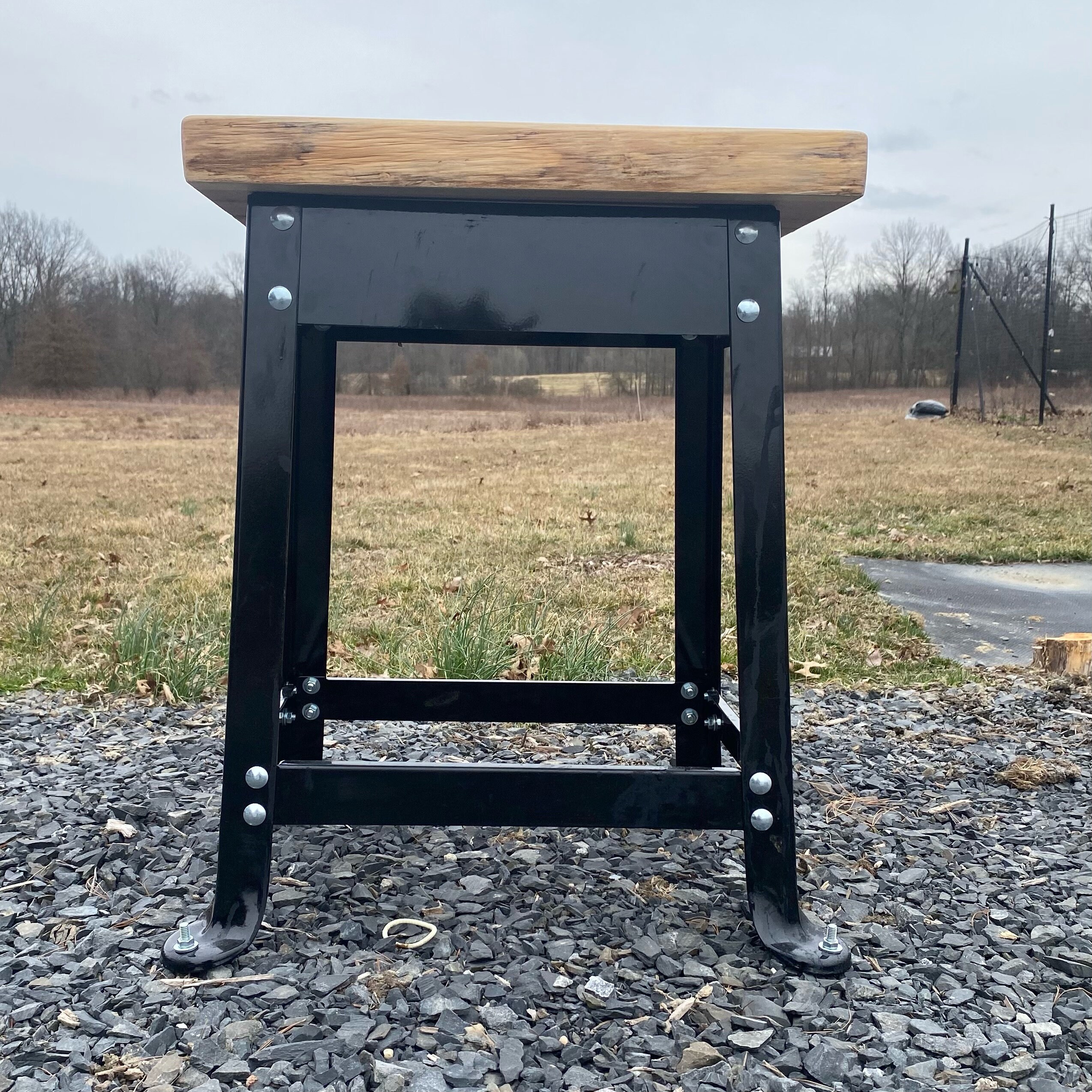 Cedar Side Table With Metal Frame - Etsy