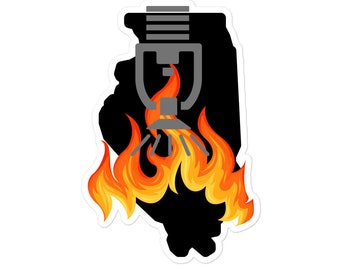 Adhesivo para casco protector con rociadores contra incendios de Illinois