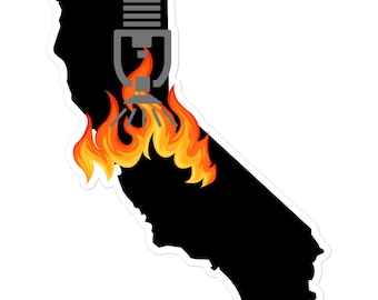 Calcomanía para casco de seguridad del instalador de rociadores contra incendios de California