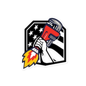 Pipewrench fire Plumber Sprinklerfitter Hard Hat Sticker
