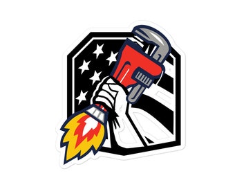 Pipewrench fire Plumber Sprinklerfitter Hard Hat Pegatina