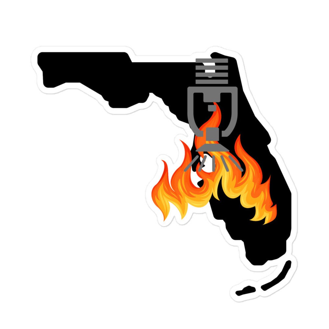 Fire Spinker Sticker Florida Fire Sprinkler Fitter Hardhat Sticker - Etsy