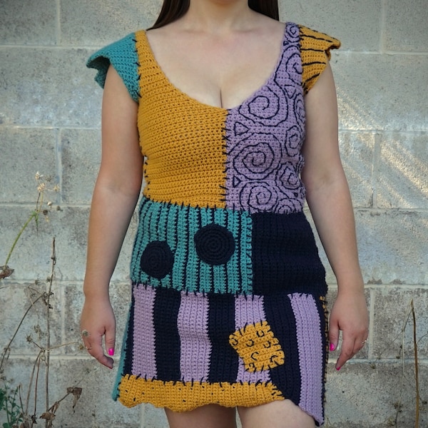 The Sally Dress — PDF Crochet Pattern // crochet dress // Halloween craft, beginner-friendly