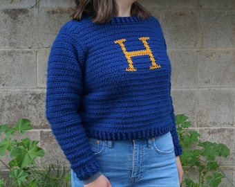 Harry and Ron's Christmas Sweater (Women’s) — PDF Crochet Sweater Pattern //  jumper, beginner-friendly, all letters available
