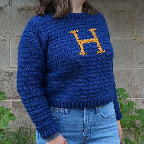 Harry and Ron's Christmas Sweater (Women’s) — PDF Crochet Sweater Pattern //  jumper, beginner-friendly, all letters available