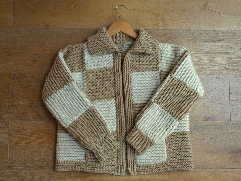 Perfect Patchwork Sweater PDF Crochet Pattern // crochet sweater pattern // checkers, trendy, beginner-friendly, easy image 3