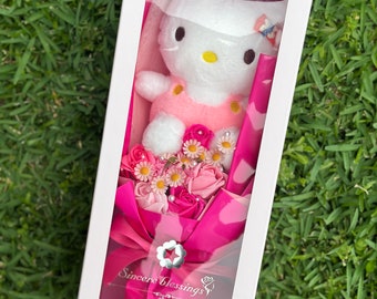 Hello Kitty Bouquet/Hello Kitty Plush/Bouquet in a box with Lights