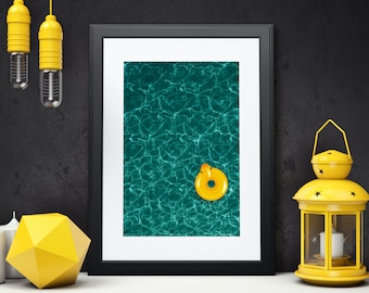 Yellow Ducky Pool Float Art Print | Digital Download
