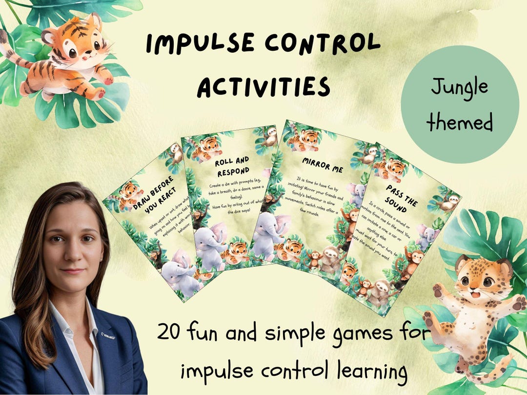 Impulse Control Activities for Kids Jungle Theme | Printable Set With ...