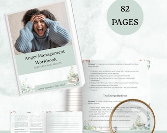 Anger Management Workbook Adults and Teens, Emotional Regulation Worksheets, Coping Skills, Therapy Tools for Self-Awareness Self-Help Tools