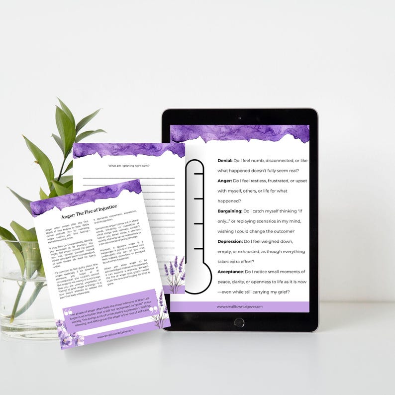 Stages of Grief Worksheet for Adults, Grief Workbook, Coping With Loss ...