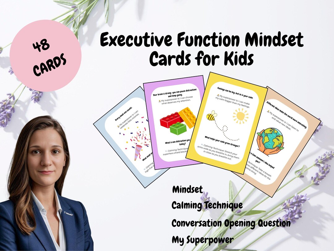 Executive Functioning Mindset Cards, Printable ADHD Coping Skills ...