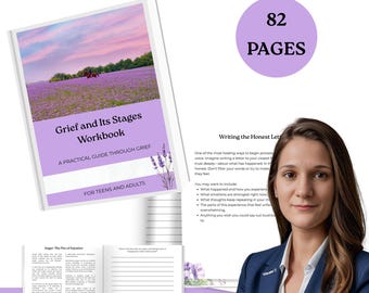 Stages of Grief Worksheet for Adults, Grief Workbook, Coping with Loss, Grief Journal, Healing Workbook, Coping Skills, Grief Exercises