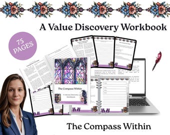 CBT Core Values Worksheets for Mental Health, Workbook, Self-Discovery Tools, Therapy Resources, and Values Exploration, Values Assessment