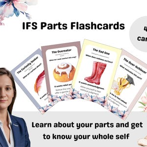 Kort för interna familjesystemdelar, IFS-terapiverktyg, självkännedomslek, resurser för mental hälsa, terapikort