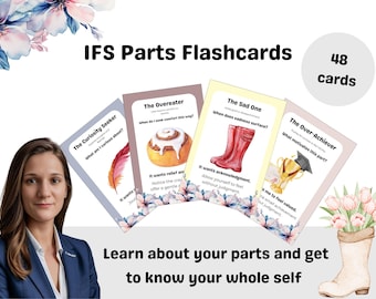 Cartes de pièces détachées du système familial interne, outils de thérapie IFS, jeu de connaissances sur la conscience de soi, ressources sur la santé mentale, cartes de thérapie