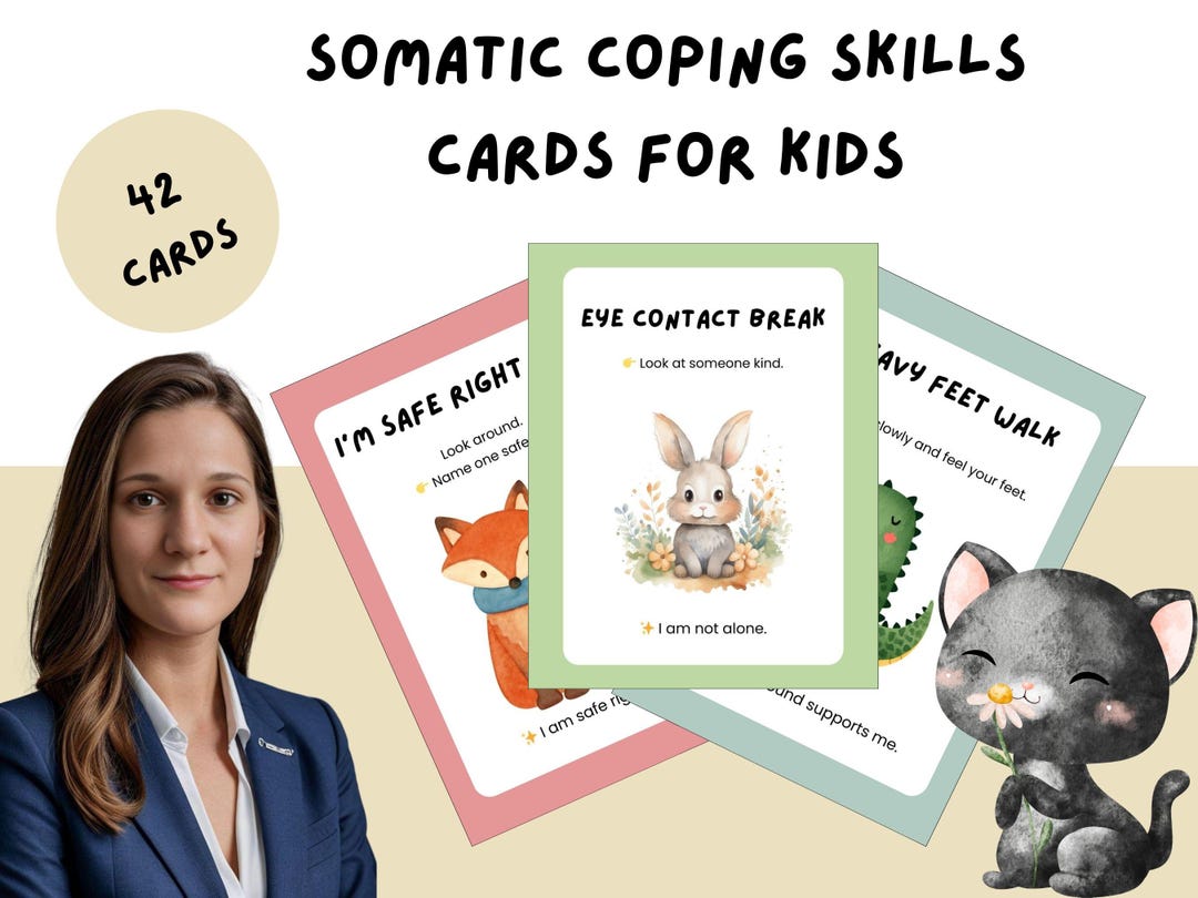 Somatic Coping Skills Cards for Kids, Emotional Regulation, Mindfulness ...