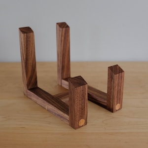 Mid-Century Walnut Vinyl 7&quot; / 45 RPM Record Holder / Display Rack / Stand
