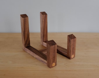 Mid-Century Walnut Vinyl 7" / 45 RPM Record Holder / Display Rack / Stand