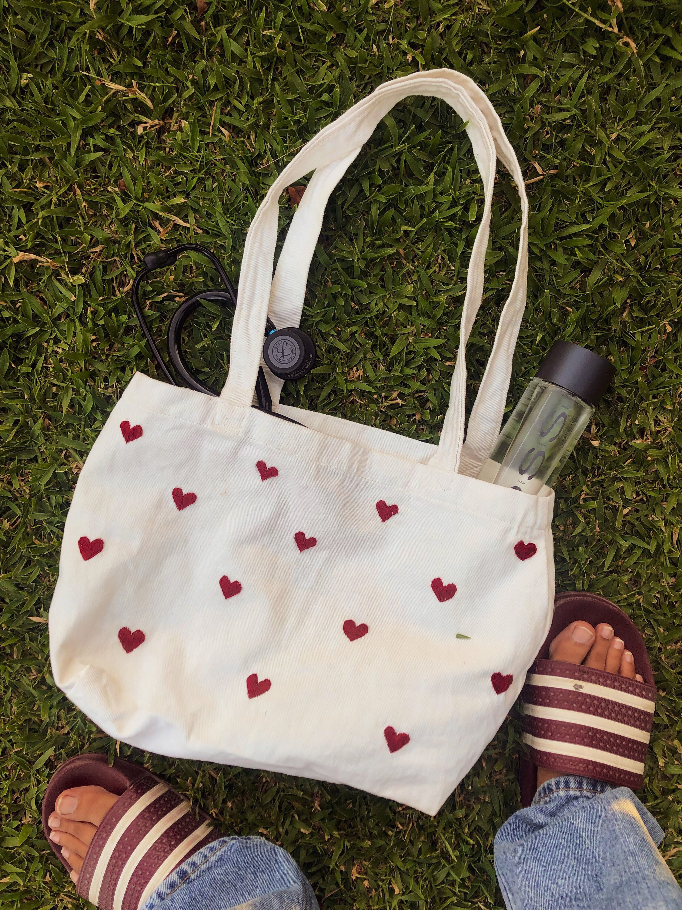 HealthdesignShops, embossed heart tote bag