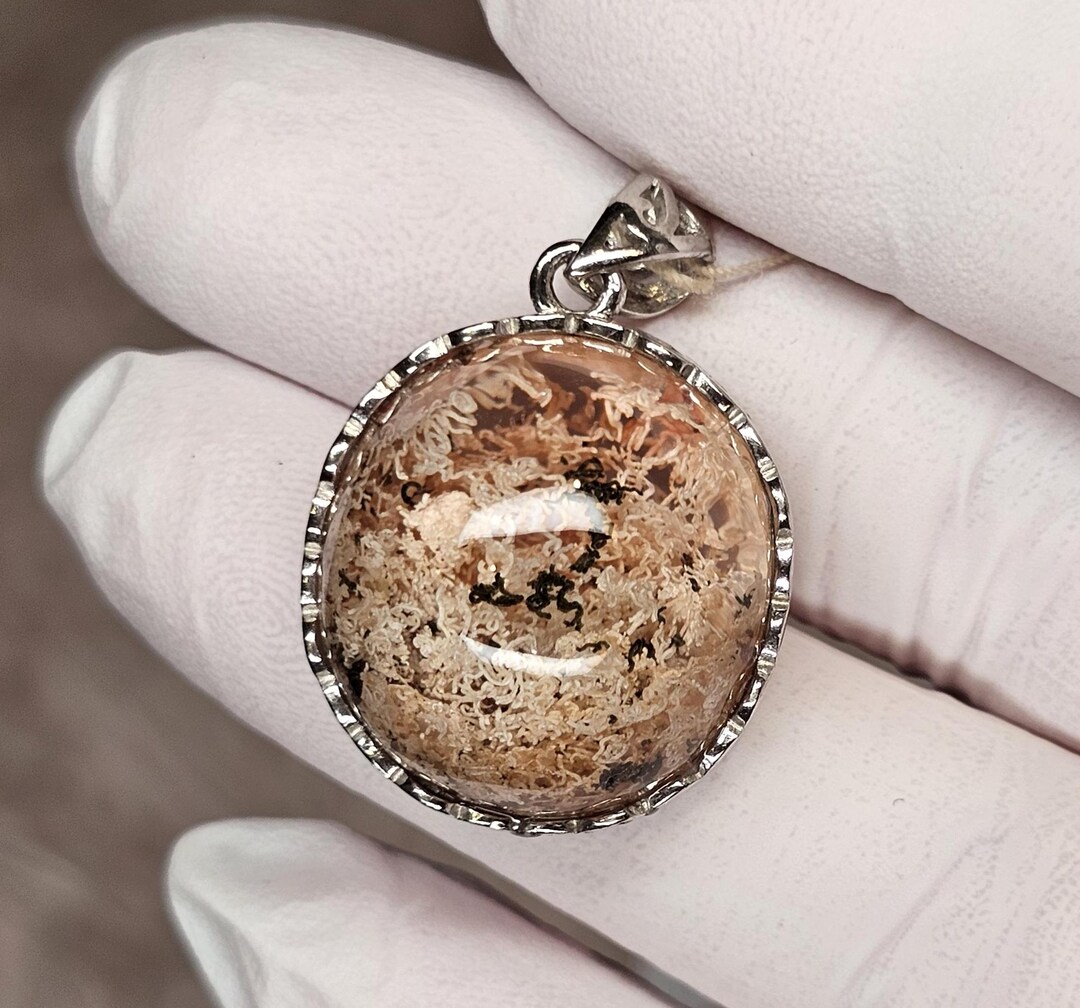 ガーデンクォーツペンダント、スターリングシルバー、カスタムデザイン