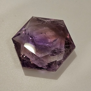 Ametrine Hexagon, hand carved, high quality, multifaceted crystal gem, Amethyst and Citrine, Full Amethyst Also available