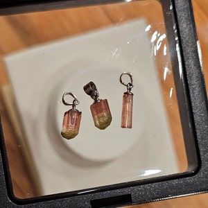 Watermelon and Pink Tourmaline Sterling Silver Pendants