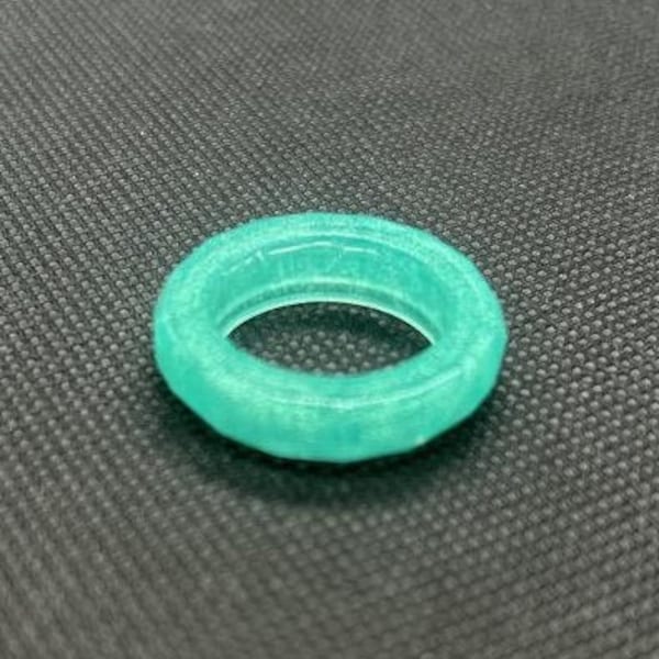 Faceted Resin Ring (Handmade Green Facet Resin Ring, Multiple Sizes, Simple Green Band Ring with No Decoration or Stone, Green Resin Ring)