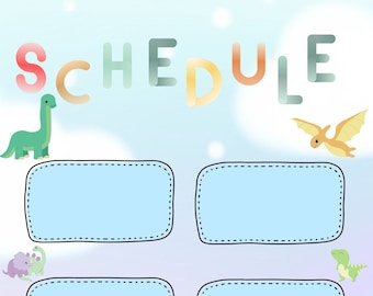 Horario visual de dinosaurios: Planificador diario en colores pastel para autismo y educación especial (imprimible)