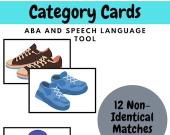 Categoría Tarjetas_Ropa_Tacto_Coincidencia con muestra_ No idénticos, ASD, ABA, herramienta de habla y lenguaje