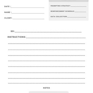 ABA Program Cover Data Sheet, ABA Therapy, DTT, Template for Writing up ...