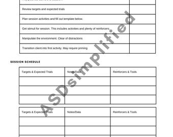 ABA Session Planner: BCBA & RBT Session Notes (Digital Download)