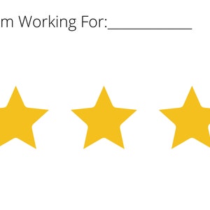 Simple three star reinforcement token board for early learners