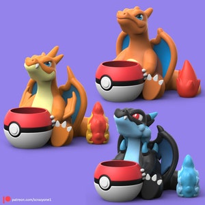 STL file Pokemon - Mega Charizard X 🐉・3D printer design to