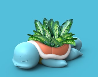 Proyecto de pintura DIY: maceta con forma de tortuga mojada durmiendo