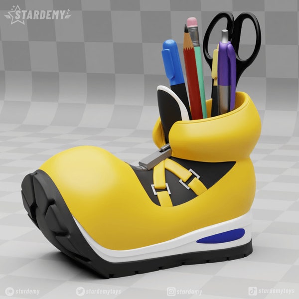 DIY Paint Project Kingdom Hearts Sora’s sneaker planter/pencil holder