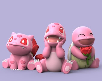Love theme Kanto starter monster DIY paint project