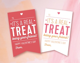 Valentine's Day Gift Tags Digital Download, Printable PDF. Instant Download. Happy Valentine's day gift tag