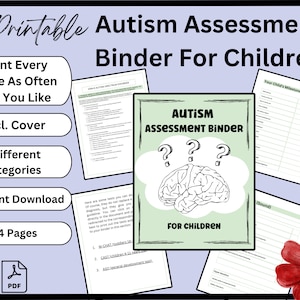 Autism Assessment Binder For Children, Medical Binder, Special Needs Folder, Autism Resources, Autism Planner, Medical Parents