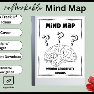 reMarkable Mind Map, reMarkable Template, Digital Planner, Brainstorming, Idea Board, Note Taking, Hyperlinked PDF, Digital Download,