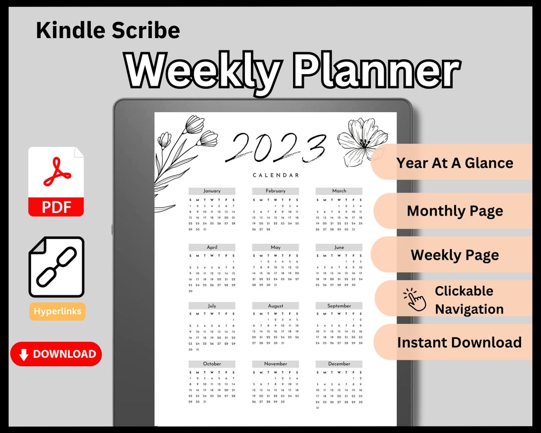 Kindle Scribe Wochenplaner 2023, Digitaler Planer, Kindle Vorlage