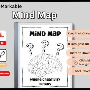 reMarkable Mind Map, reMarkable Template, Digital Planner, Brainstorming, Idea Board, Note Taking, Hyperlinked PDF, Digital Download,