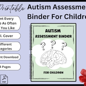 Autism Assessment Binder For Children, Medical Binder, Special Needs Folder, Autism Resources, Autism Planner, Medical Parents