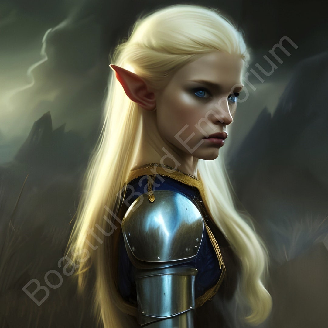 Dnd Digital Download Art Image File for Print of a Elf Woman in Armor ...