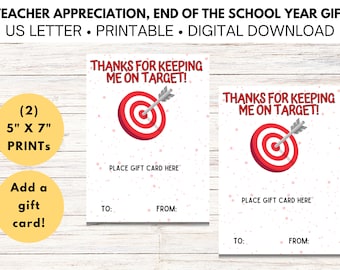 Teacher Appreciation Gift Card Holder, Target Printable (Digital Download)