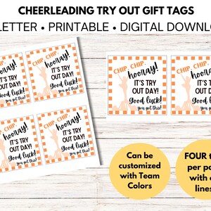 CHEERLEADING TRY OUT Tag, Tryout Treat Tag, Try Out Aanmoedigingstag